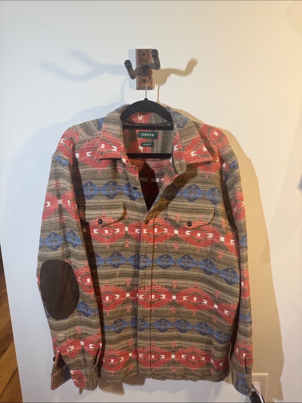 Orvis Red, Brown & Blue Patterned Shirt Jacket